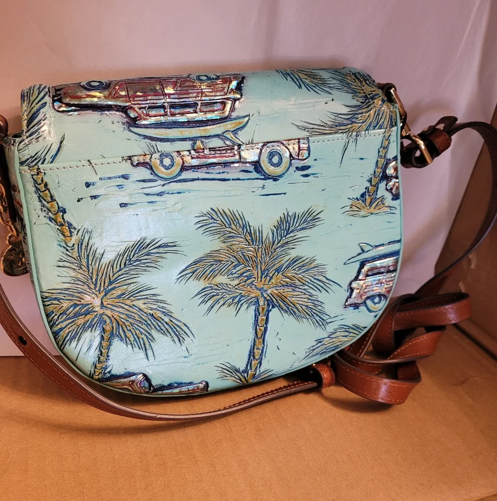 Brahmin BRIAR   Copa Cabana Blue Crossbody Bag with Gold Turn-Lock Nwt - Picture 7 of 11